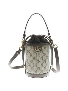 Gucci Ophidia Bucket Bag Mini Beige Brown Leather Gold